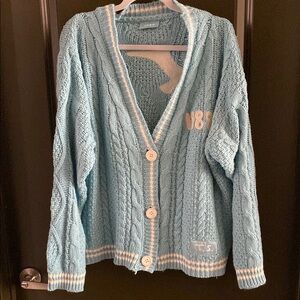 Women's Taylor Swift 1989 Blue Cable Knit Sweater